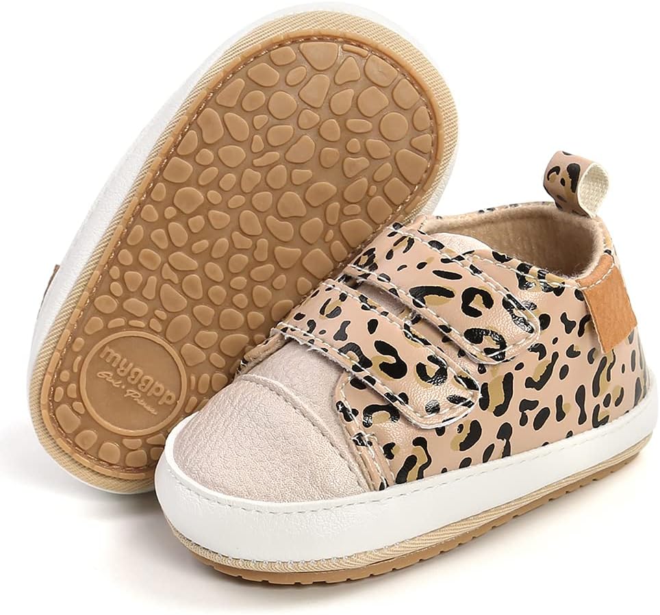 SOFMUO Baby Boys Girls High Top Ankle PU Leather Sneakers Soft Rubber Sole Infant Moccasins Newborn