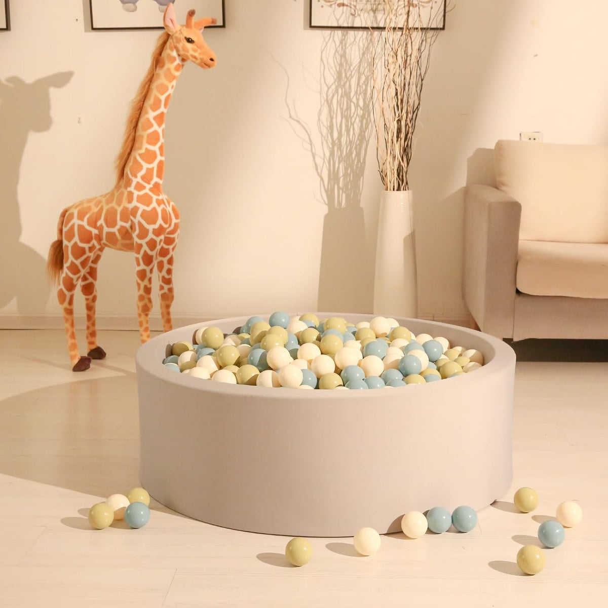 GOGOSO Balls for Ball Pit - Plastic Ball for Toddlers 1-3, Baby Kids Ball Pool Decoration,Creamy