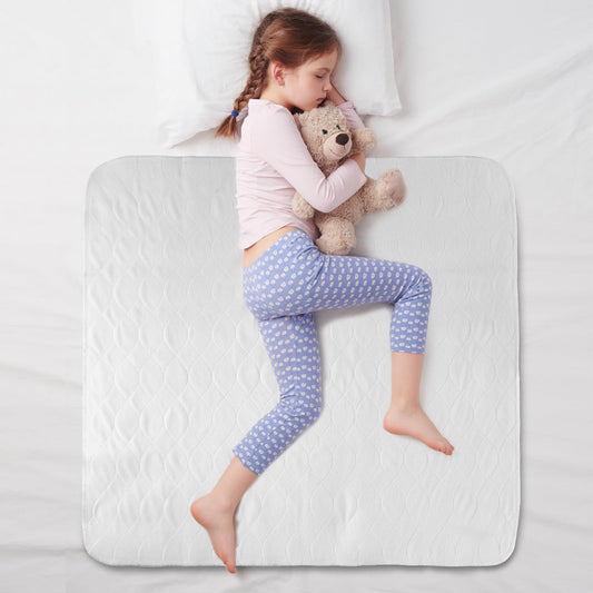 Bamuho 2 Pack Pee Pads for Kids 34"x 36", Washable Potty Training Bed Pads for Toddlers with 4