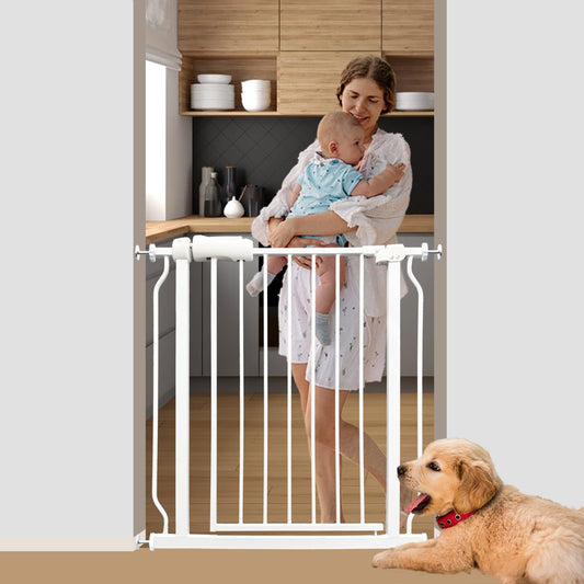 Walk Through Baby & Dog Gate 29-34 Inch, Pressure Mounted No Drilling, Indoor Safety Gate for