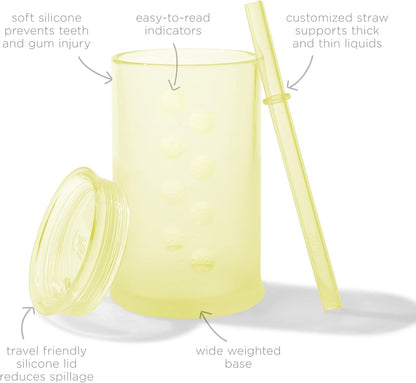 Olababy Clear View Silicone Training Cup with Straw Lid | Toddler Sippy Trainer 12mo+ | Unbreakable
