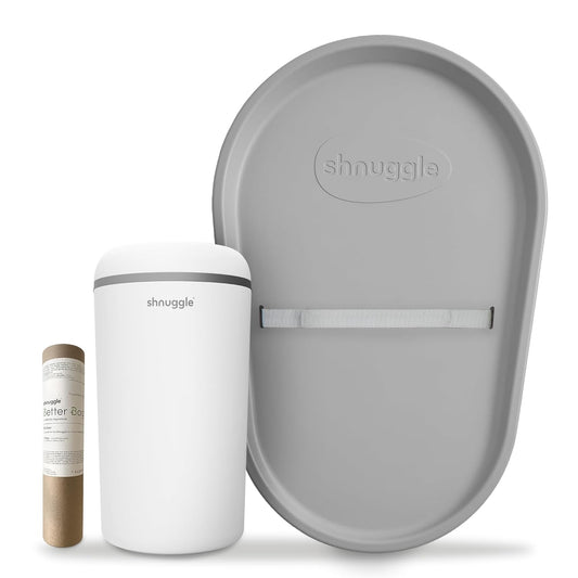 Changing Essentials Bundle - Squishy Changing Mat Grey + Eco-Touch Diaper Bin + Better Bag Liners