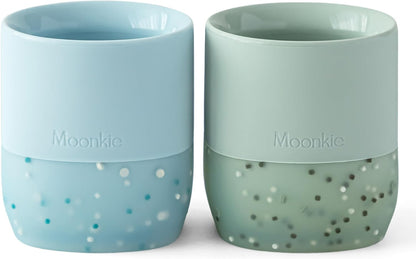 Moonkie Silicone Baby Cups 4 Months+ | Open Training Drinkware for Infants with Confetti Sprinkles