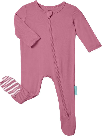 Baby Zipper Footie Pajamas, Supersoft Bamboo Rayon Baby Footed Pjs Boy Girl 0-3-6-9-18-24 Month