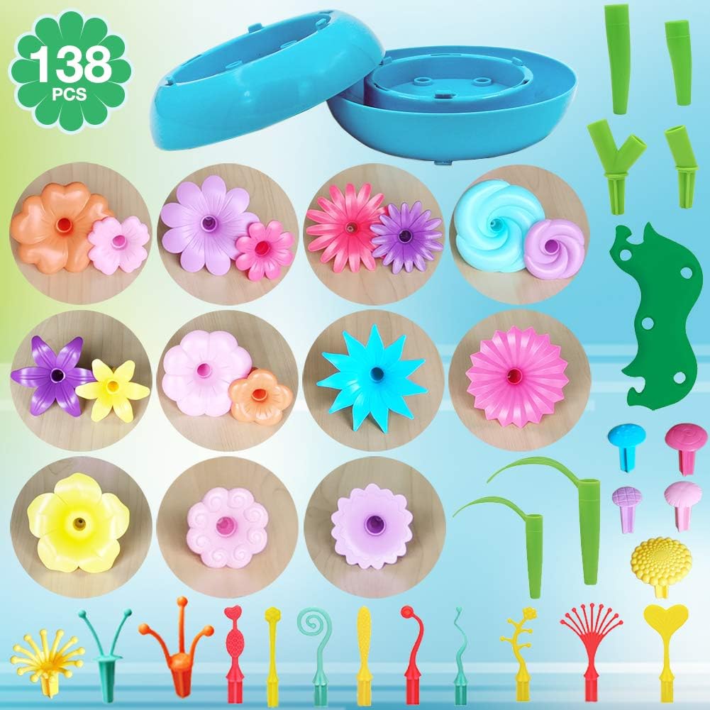 BIRANCO. Flower Garden Building Set - Grow up! Fun Stacking Toys for Toddlers and Kids Age 3-6 Year
