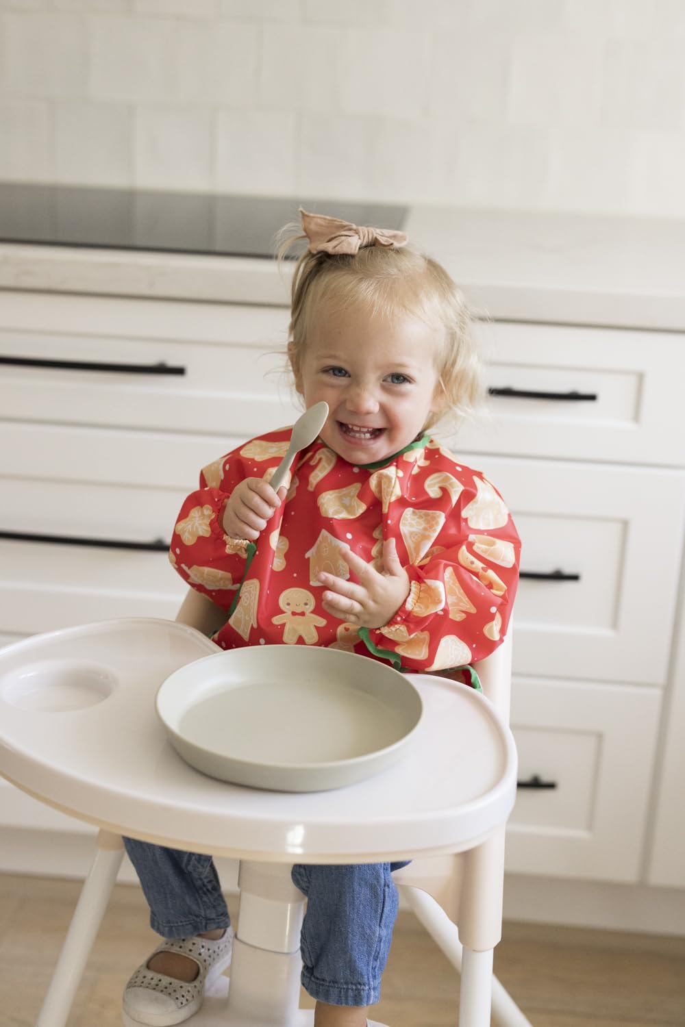 Tiny Twinkle Mess Proof Baby Bib,Waterproof Smock Baby Bib for Eating,Machine Washable Long Sleeve
