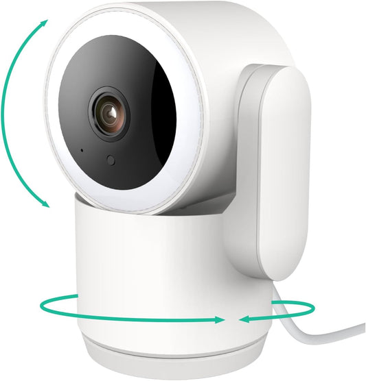 Luna 2K Indoor Cameras for Home Security, 2.4GHz & 5GHz WiFi, 360-Degree Pan-Tilt, Built-in