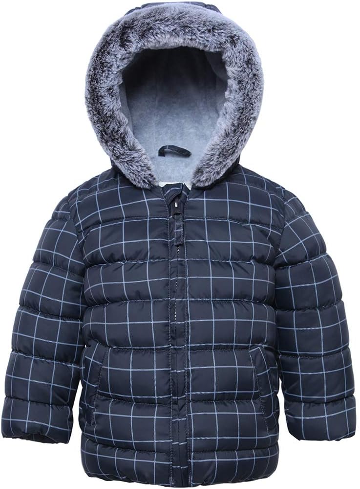 Rokka&Rolla Baby Boys' Water-Resistant Fleece Lined Puffer Jacket Winter Coat for Newborn Infant