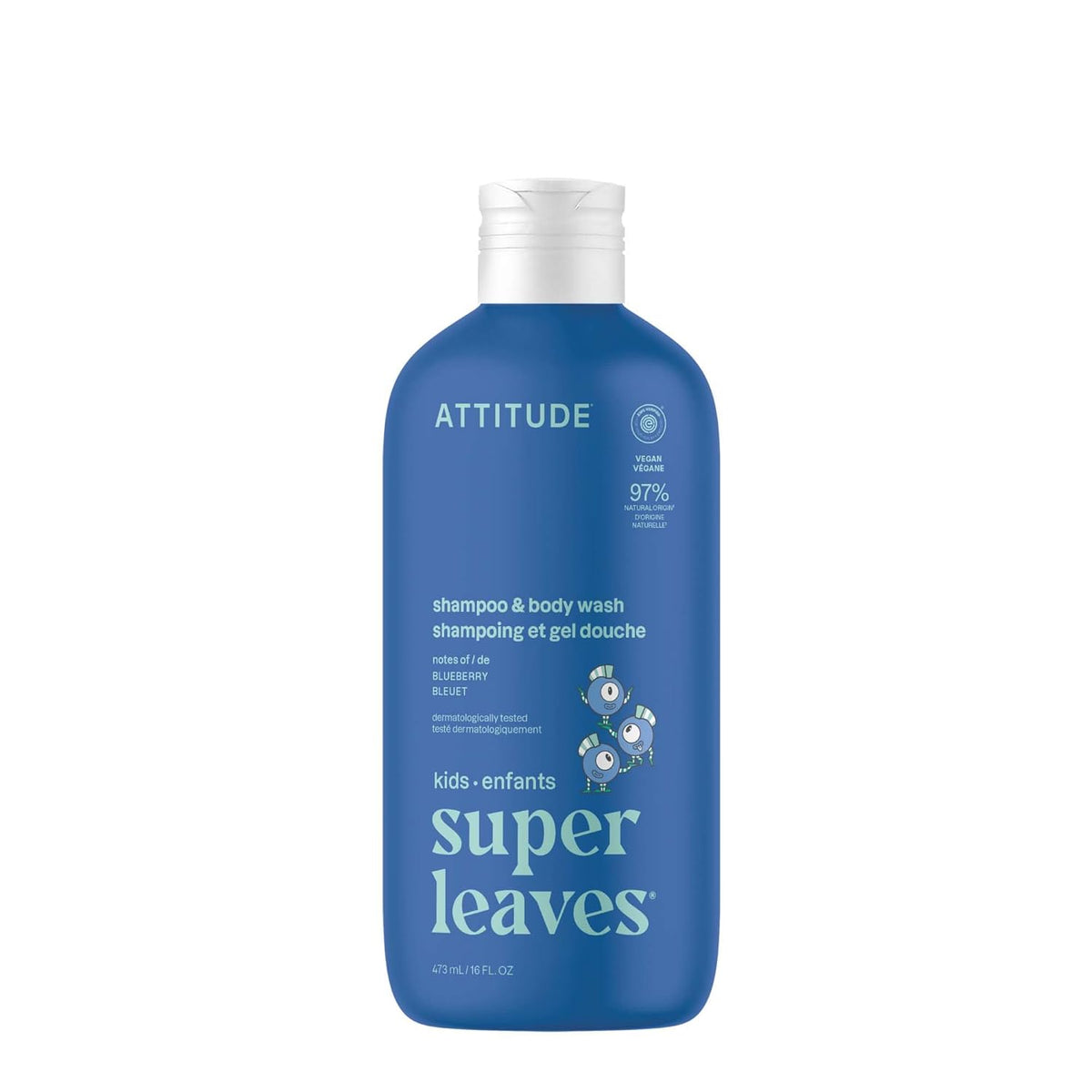 ATTITUDE Shampoo and Body Wash for Kids, EWG Verified Hair and Body Cleanser, Dermatologically