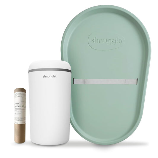 Changing Essentials Bundle - Squishy Changing Mat Eucalyptus + Eco-Touch Diaper Bin + Better Bag