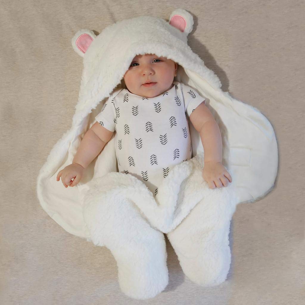 Jam Naturals- Baby Swaddle Blanket, Cute Bear Organic Receiving Swaddling Wrap, Newborn Baby Girl