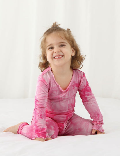 Jimonda Kids Soft Rayon From Bamboo Sleepwear Long Sleeve Boys Girls Pajama Outdoor 2-Piece