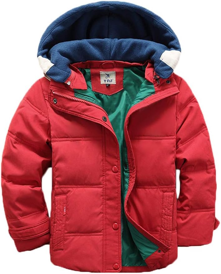 Vinmin Kids Winter Latest Thicken Hooded Jacket Warm Quilted Coat Casual Outdoor Cool Cute for Boys