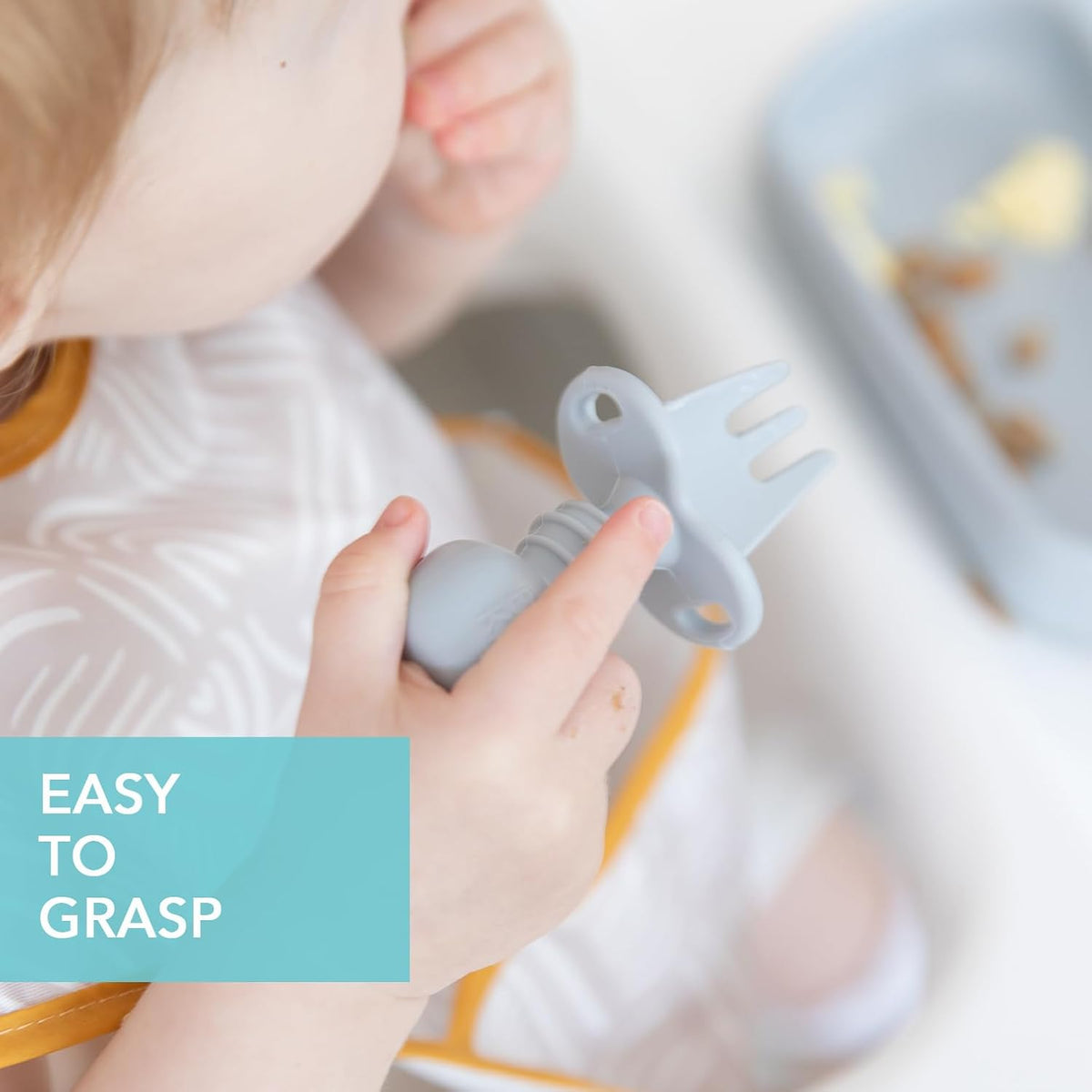 Bumkins Baby Utensils Set, Chewtensils Silicone Spoons for Dipping, Self-Feeding, Baby Led Weaning