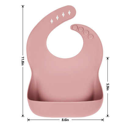 Eascrozn Silicone Bibs for Babies Toddler Set of 3, BPA Free
