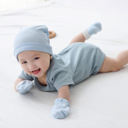 Baby Hat and Mittens Set Newborn Baby Hats Caps for Baby Boys Girls 0-6 Months 100% Cotton