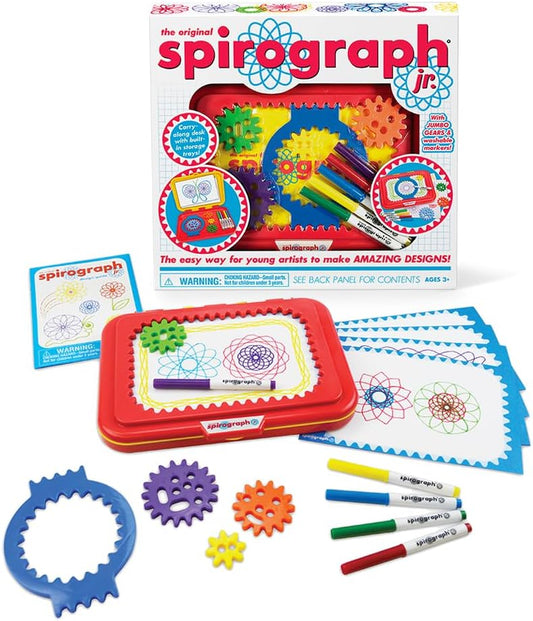 Spirograph Jr. — Jumbo Sized Gears Classic Retro Toy For Spiral Drawing Art Design Toy Kit for
