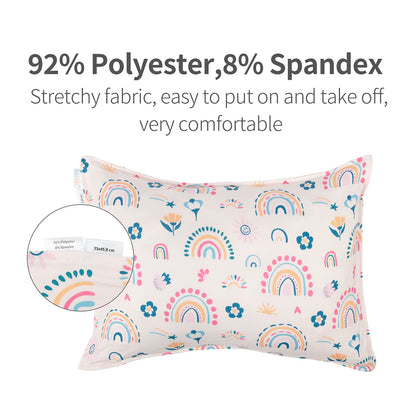 ALVABABY Toddler Pillowcases Stretchy Soft Kids Pillow Cover 2 Pack Fit 13"x 18" or 12"x18"