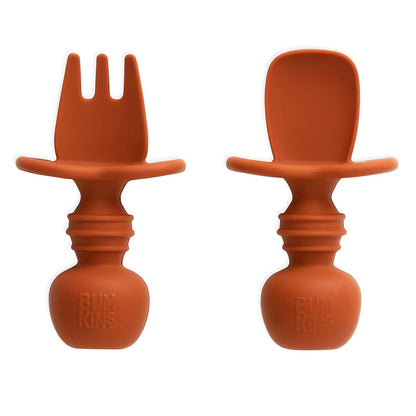 Bumkins Baby Utensils Set, Chewtensils Silicone Spoons for Dipping, Self-Feeding, Baby Led Weaning