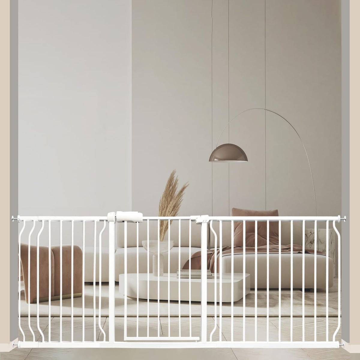 Extra Wide 76.4-81 Inch Large Baby Gates for Stairs, Doorways - No Drilling, Pressure Mounted Pet