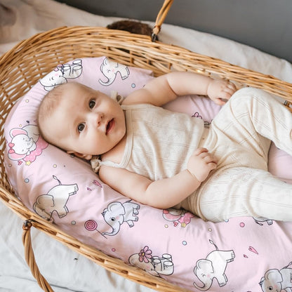 4 Pack Baby Girl Bassinet Sheets Set Soft Fitted Floral or Elephant Theme Baby Girl Mattress Covers