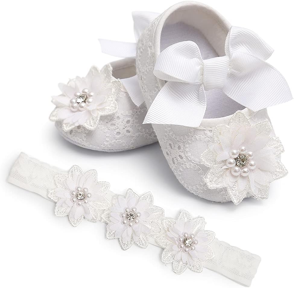 Baby Shoes Mary Jane Flats Non Slip Soft Sole Infant Toddler Sneakers First Walkers Party Christmas