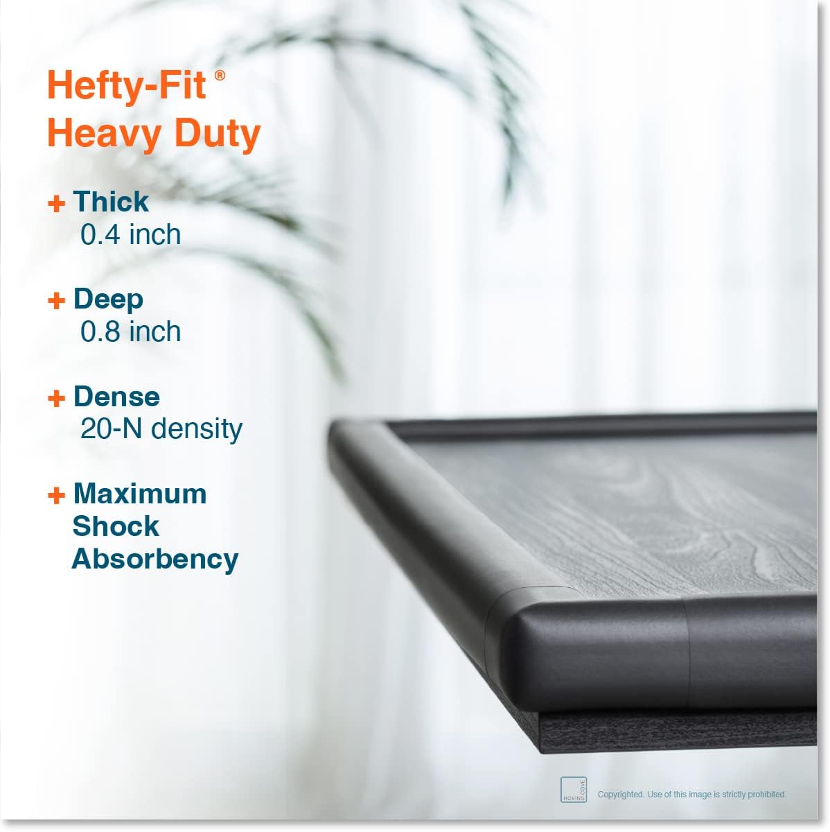 Roving Cove HeftyFit Corner Protector for Baby (8 Large Corners), Heavy-Duty Soft Rubber Foam