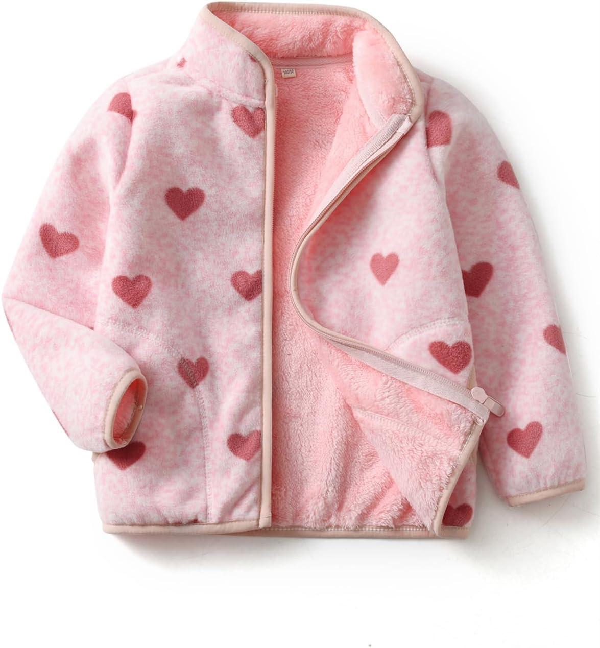 Kids Printed Polar Fleece Jacket Toddler Baby Boys Girls Autumn Winter Warm Sherpa Lining Outerwear