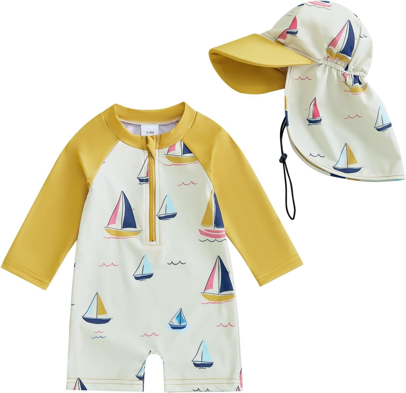 Hnyenmcko Baby/Toddler Boy Rash Guard Swimsuit Long Sleeve One Piece Zipper Swimwear Sunsuit Infant