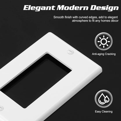Decorator Wall Plate 1-Gang Light Switch Plate Outlet Cover,Unbreakable Polycarbonate