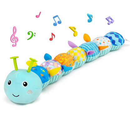 Baby Tummy Time Toys 0-6 Month Musical Stuffed Animal Plush Caterpillar Toy for Infant 6-12 Month