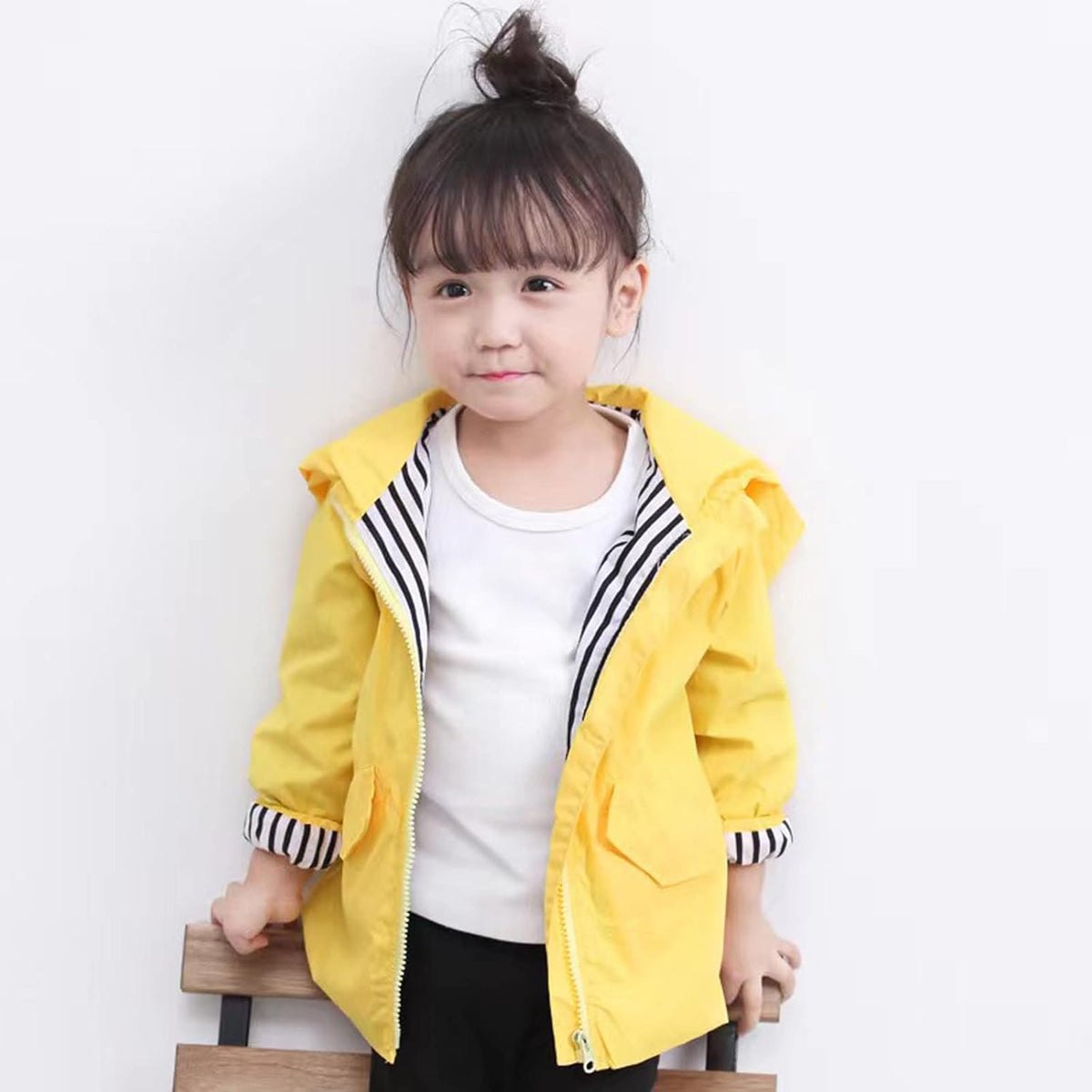 Toddler Baby Boy Girl Duck Rain Jacket Cute Cartoon Yellow Raincoat Hoodie Kids Coat Windbreaker