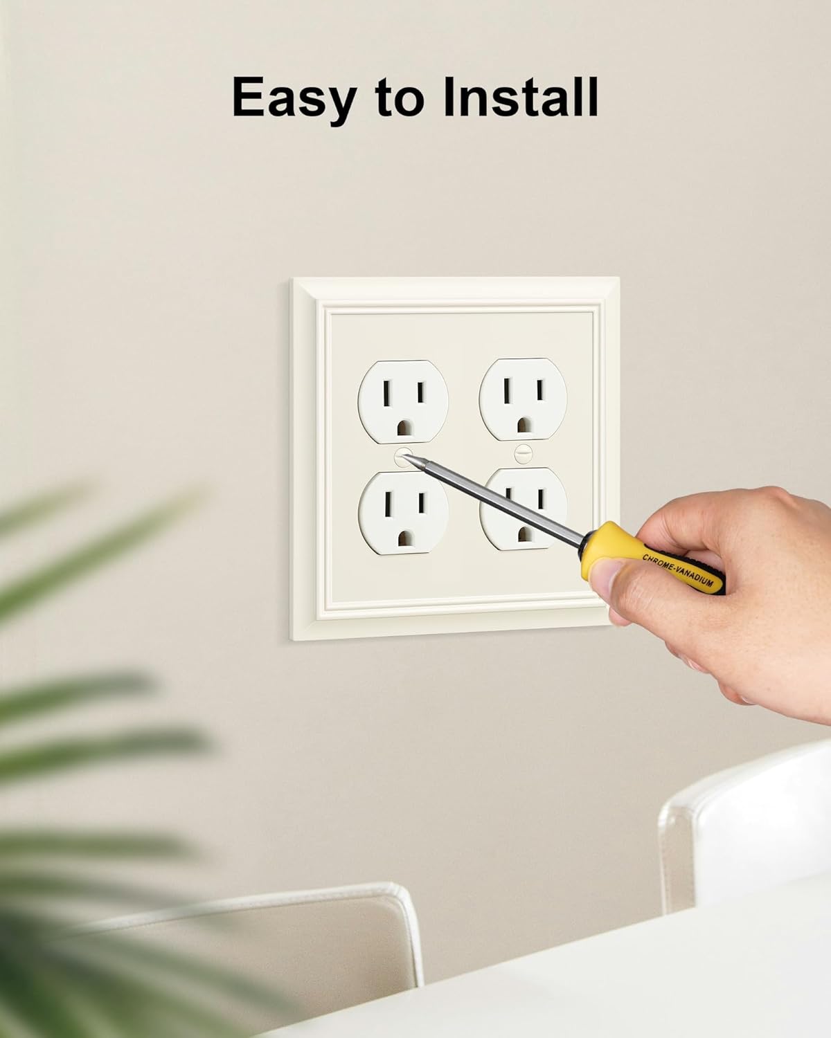 2-Pack Double Duplex Outlet Cover, Light Almond Decorative Switch Plates and Outlet Covers for