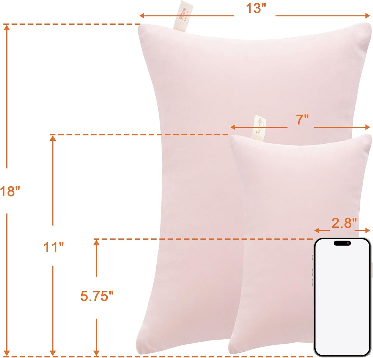 NTBAY Tiny Pillows, Down Alternative 7"x11" Microfiber Mini Pillows for Travel, Pets, Soft Machine