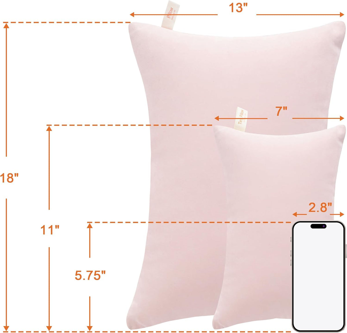 NTBAY Tiny Pillows, Down Alternative 7"x11" Microfiber Mini Pillows for Travel, Pets, Soft Machine