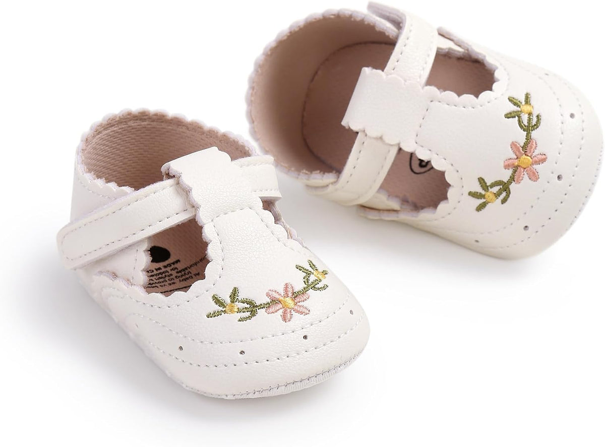 Baby Shoes Mary Jane Flats Non Slip Soft Sole Infant Toddler Sneakers First Walkers Party Christmas