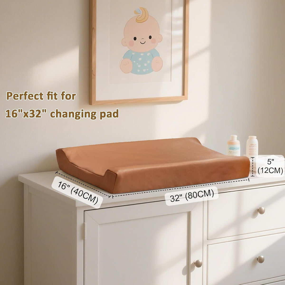 Owlowla Changing Pad Cover,Waterproof Changing Pad Covers-Soft Leather Diaper Changing Table