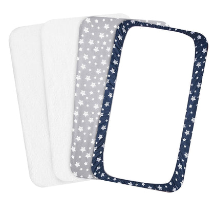 Pack and Play Sheets & Waterproof Terry Pack N Play Mattress Protector Pad Cover 4 Pack, Viscose
