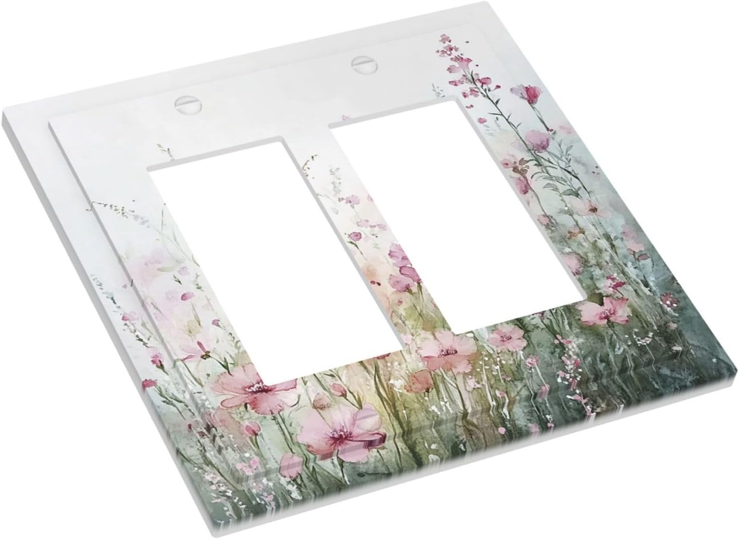 Decorative Outlet Covers Wildflower Botanical Watercolor Floral 2 Gang Double Gfci Rocker
