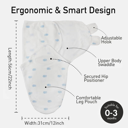 GLLQUEN BABY Swaddle 0-3 Months - 3 Pack Swaddles for Newborn, Adjustable Newborn Swaddling Wrap