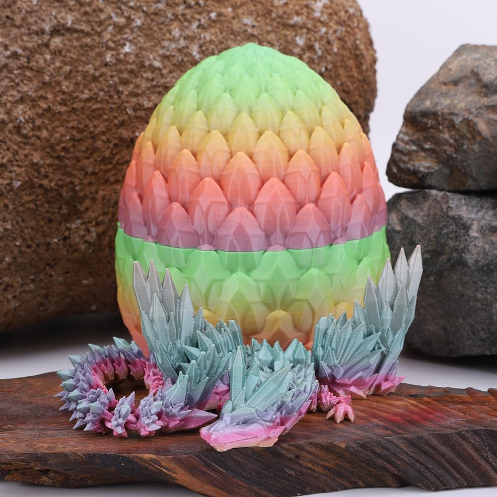 Cessfle 3D Printed Dragon in Egg, Fly Dragon Egggs with Dragon Inside Full Articulated Dragon Egggs