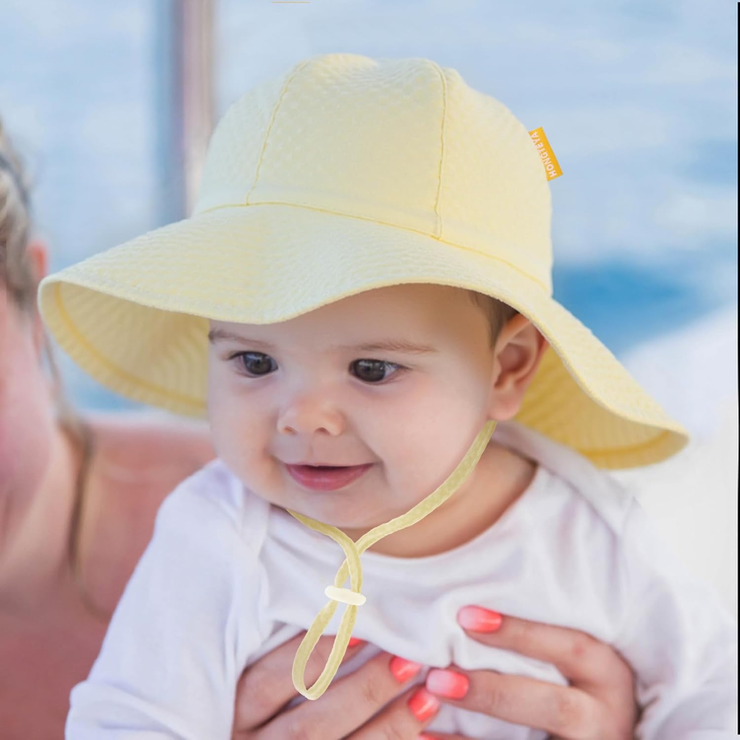 HONGTEYA Baby Sun Hat Toddler Girl Beach Hat Adjustable Outdoor Summer Hat UPF 50+ Sun Protection