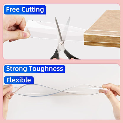 Clear Soft Corner Protectors for Furniture Strip,0.8in x9.84FT,2 Roll,Sharp Edge & Table