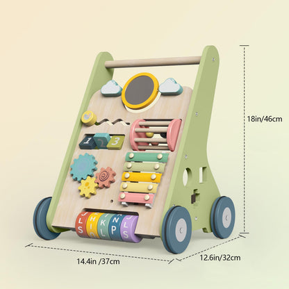 Bautia Wooden Baby Walker, Montessori Push Walker for Babies 10-12 Months