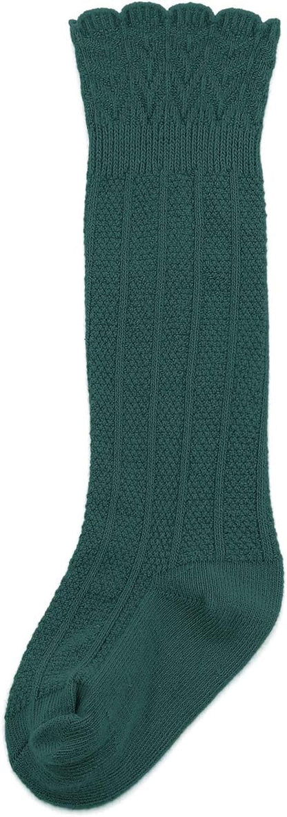 Zando Baby Knee High Socks - Infant to Toddler, Cotton Ruffle Socks, Warm Girls & Boys Long