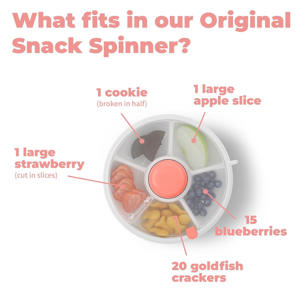 GoBe Kids Original Snack Spinner Bundle with Hand Strap and Sticker Sheet - Reusable Snack