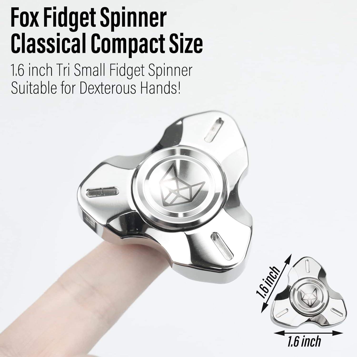 FREELOVE Metal Fidget Spinner, Stainless Steel Heavy, Long Spinning Toys, Cool Silent, Small Mini