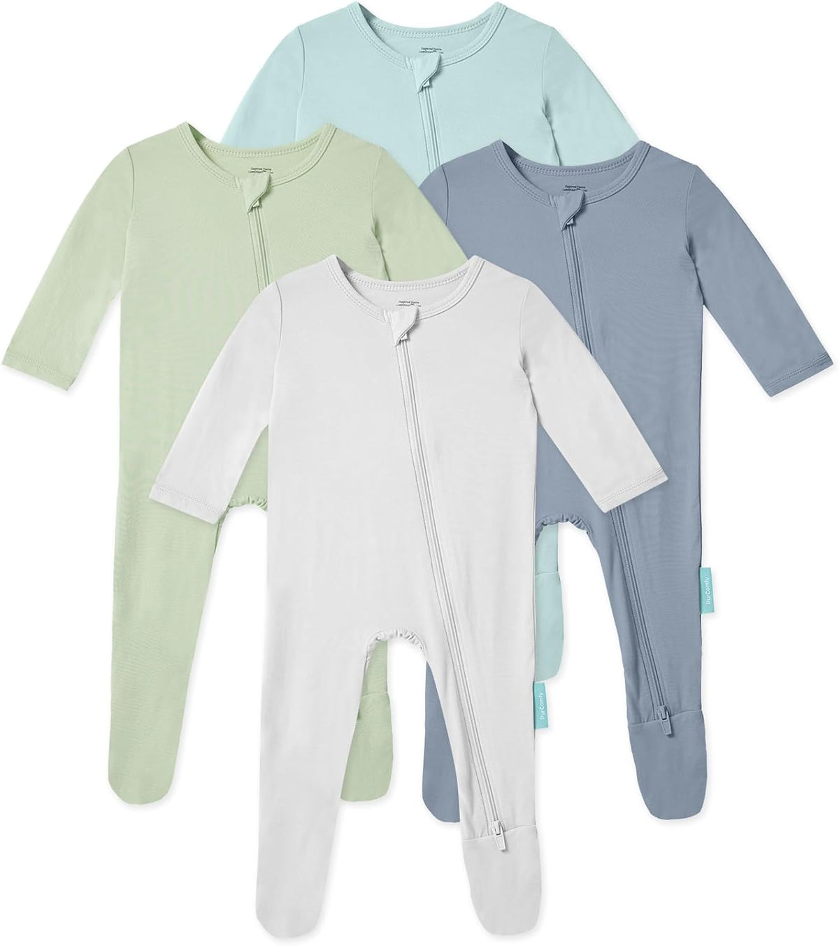 Baby Zipper Footie Pajamas, Supersoft Bamboo Rayon Baby Footed Pjs Boy Girl 0-3-6-9-18-24 Month