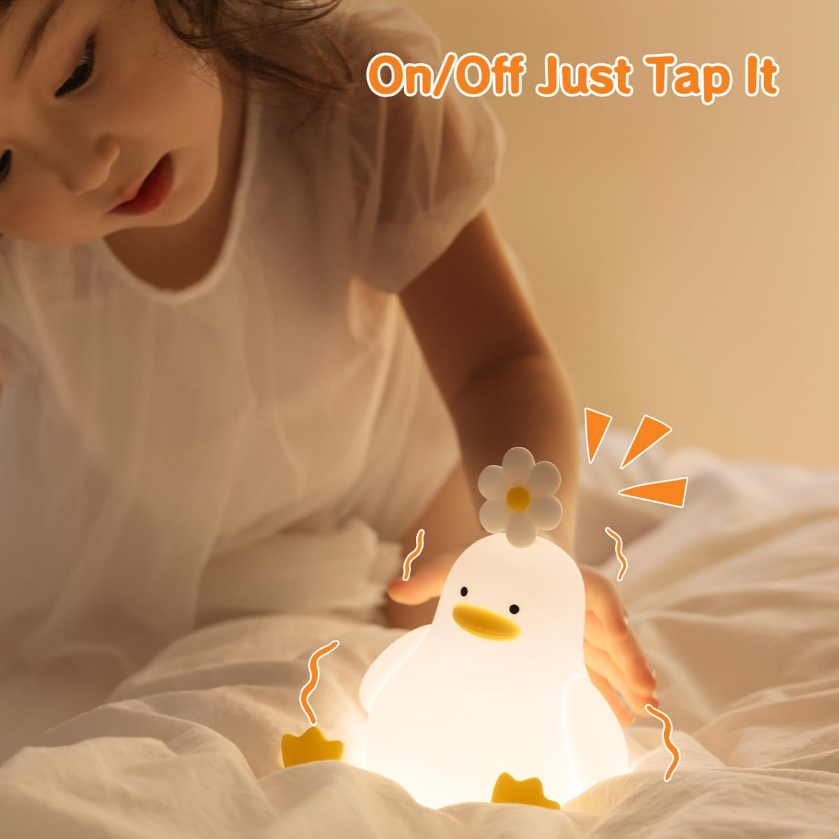 Cute Duck Night Light for Baby, Kids, Toddler, Ambient Nursery Nightlight, Soothing Lamp 3 Level