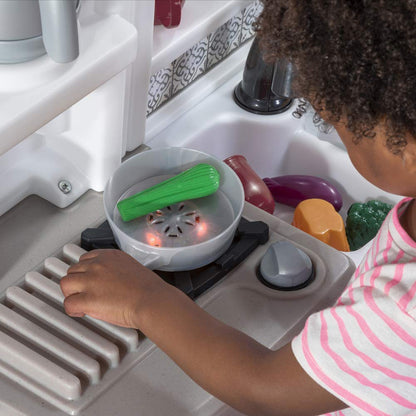 Step2 Timeless Trends Kids Kitchen Playset, Indoor/Outdoor Kitchenette, Interactive Play with